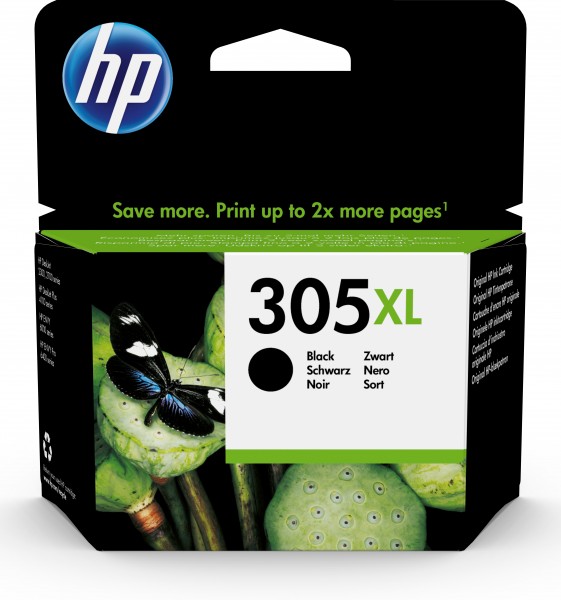 HP 305XL - 6.45 ml - Hohe Ergiebigkeit - pigmentiertes Schwarz - original - Tintenpatrone - für Deskjet 23XX, 27XX, 28XX, 41XX, 42XX; DeskJet Plus 41XX; ENVY 60XX, 64XX; ENVY Pro 64XX
