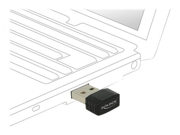 DeLock USB 2.0 Dual Band WLAN ac/a/b/g/n Nano Stick - Netzwerkadapter - USB 2.0 - 802.11ac - Schwarz