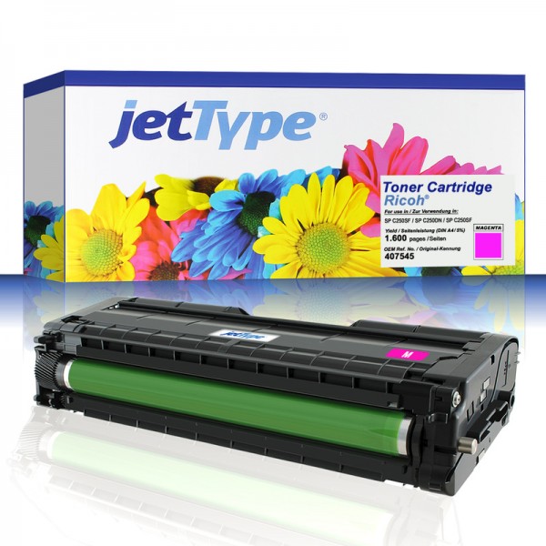 jetType Toner kompatibel zu Ricoh 407545 Magenta 1.600 Seiten 1 Stück