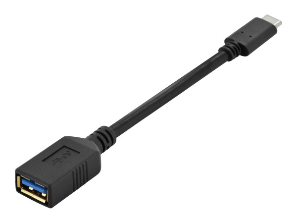 Assmann USB Type-C Adapterkabel - OTG - Type-C auf A - USB 3.0 - 15cm - Schwarz - AK-300315-001-S