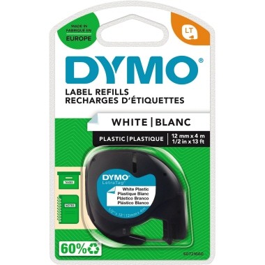 Dymo Plastikband 91221 S0721660 12 mm 4 m weiß Polyester