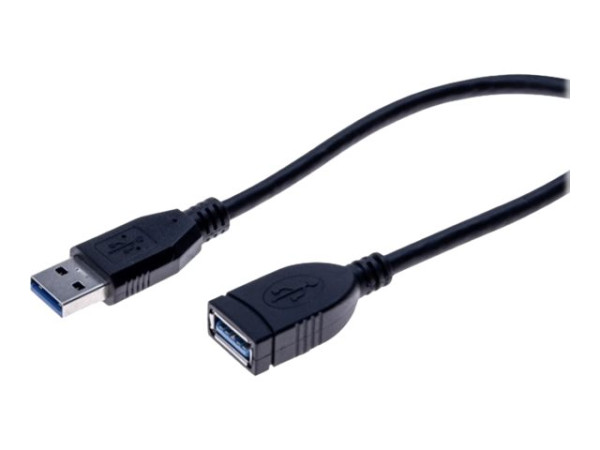 exertis Connect USB 3.0 SuperSpeed Cable - USB-Verlängerungskabel - USB Typ A (M) zu USB Typ A (W) - USB 3.0 - 3 m - Schwarz