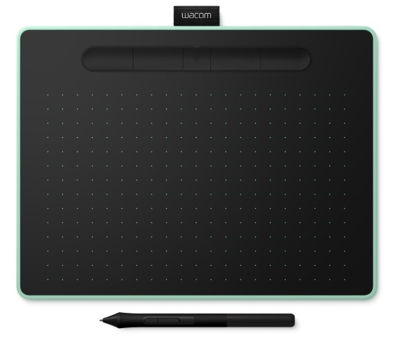 Wacom Intuos M with Bluetooth - Digitalisierer - rechts- und linkshändig - 21.6 x 13.5 cm - elektromagnetisch - 5 Tasten - kabellos, kabelgebunden - USB, Bluetooth 4.2 - Pistachio Green