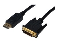 DIGITUS DisplayPort Adapter Cable - Adapterkabel - DVI-D (M) zu DisplayPort (M) - DisplayPort 1.1a - 3 m - geformt, Druckknopf, 1080p-Unterstützung - Schwarz