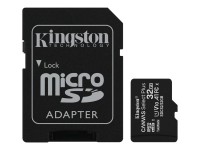Kingston Canvas Select Plus - Flash-Speicherkarte (microSDHC/SD-Adapter inbegriffen) - 32 GB - A1 / Video Class V10 / UHS Class 1 / Class10 - microSDHC UHS-I