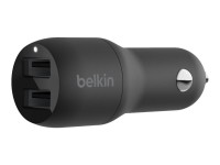 Belkin BoostCharge Dual Charger - Auto-Netzteil - 24 Watt - 4.8 A - 2 Ausgabeanschlussstellen (USB) - Schwarz