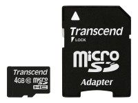 Transcend SD (Secure Digital) 4GB TS4GUSDHC10 microSDHC Class 10