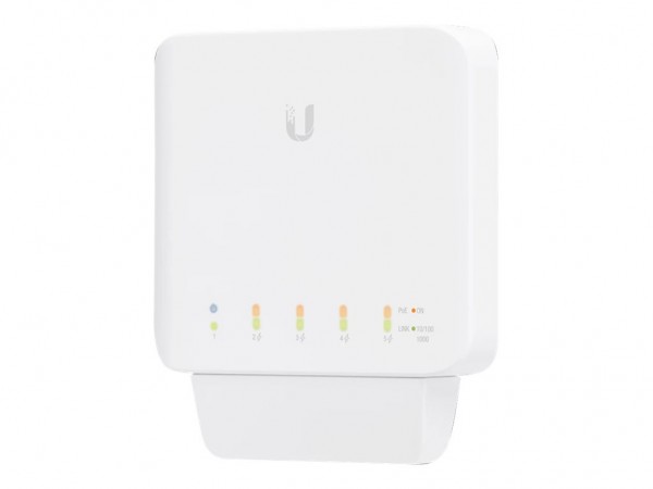 Ubiquiti UniFi Switch USW-FLEX - Switch - managed - 4 x 10/100/1000 (PoE) + 1 x 10/100/1000 (PoE) - wandmontierbar, Stangenmontage - PoE (46 W)