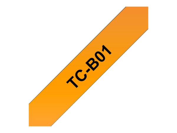 Brother Schriftband TCB-01 12 mm 6,7 m schwarz auf orange laminiert