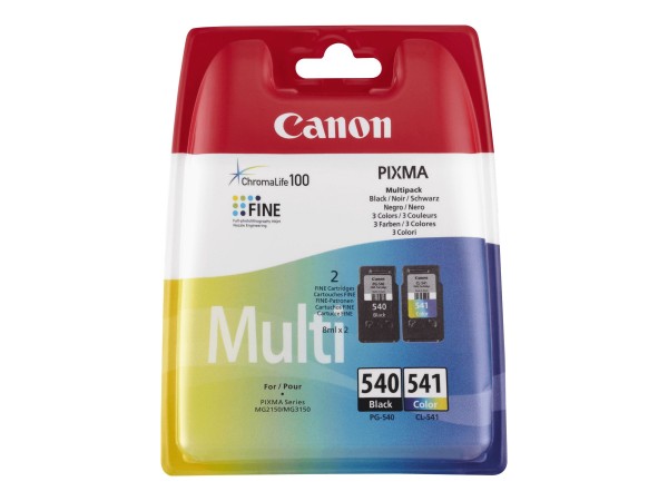 Canon Tinte Multipack 5225B007 PG-540 / CL-541 Schwarz + Color BK = 180 Seiten / Color = 180