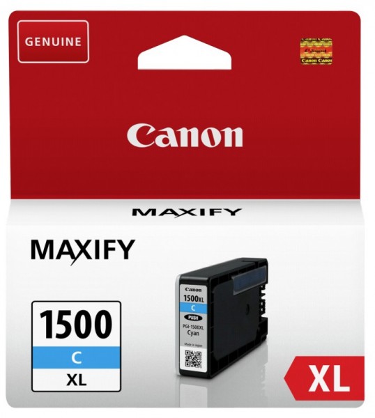 Canon PGI-1500XL C - 12 ml - Hohe Ergiebigkeit - Cyan - Original - Tintenbehälter - für MAXIFY MB2050, MB2150, MB2155, MB2350, MB2750, MB2755