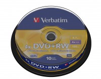 Verbatim DVD+RW 4,7GB/120 Min 4x 10er Spindel 43488