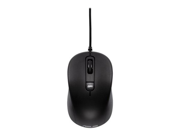 ASUS MU101C Blue Ray Silent - Maus - rechts- und linkshändig - optisch - 3 Tasten - kabelgebunden - USB - Schwarz