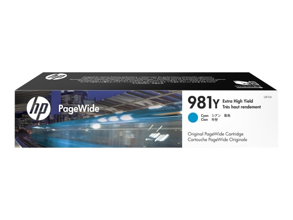 HP 981Y - 185 ml - Besonders hohe Ergiebigkeit - Cyan - Original - PageWide - Tintenpatrone - für PageWide Enterprise Color MFP 586; PageWide Managed Color E55650