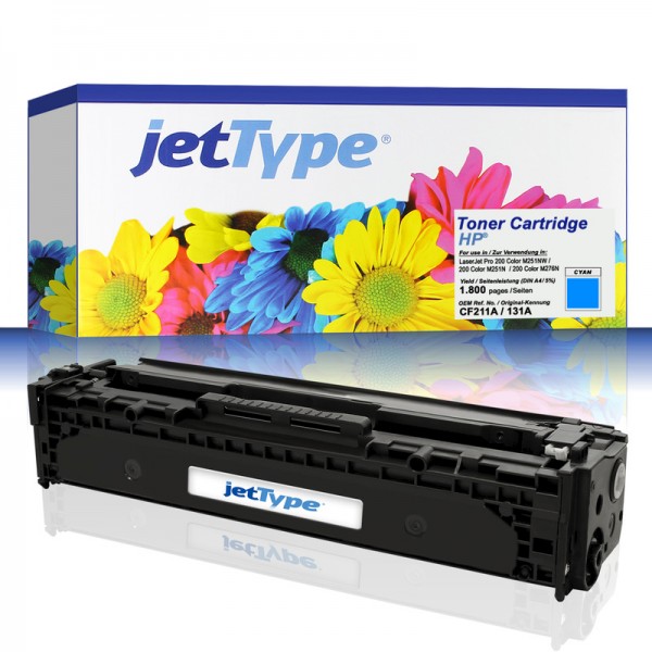 jetType Toner kompatibel zu HP CF211A 131A cyan 1.800 Seiten 1 Stück