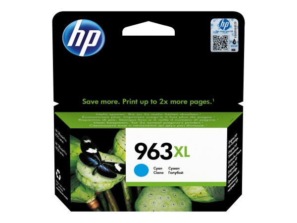 HP 963XL - 22.77 ml - Hohe Ergiebigkeit - Cyan - original - Tintenpatrone - für Officejet 9012; Officejet Pro 90XX