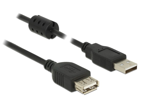DeLOCK - USB-Verlängerungskabel - USB (M) bis USB (W) - USB 2.0 - 1 m - Schwarz