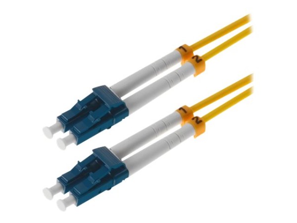 Helos - Patch-Kabel - LC Single-Modus (M) bis LC Single-Modus (M) - 7.5 m - Glasfaser - Duplex - 9/125 Mikrometer - OS2 - Gelb