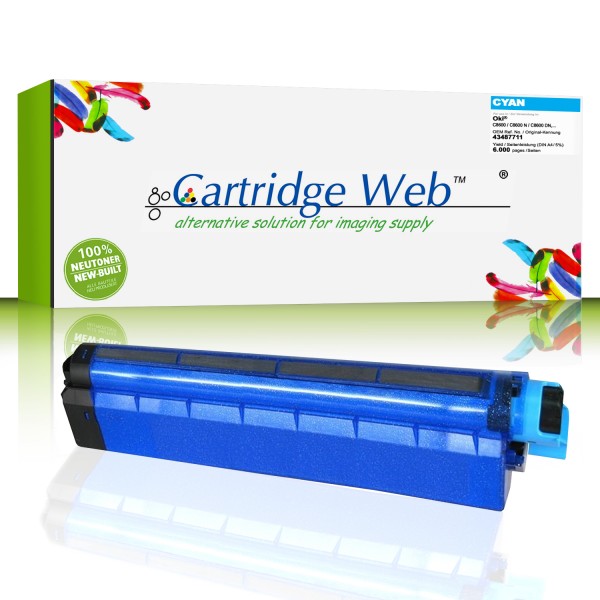 CartridgeWeb Toner kompatibel zu Oki 43487711 cyan 6.000 Seiten