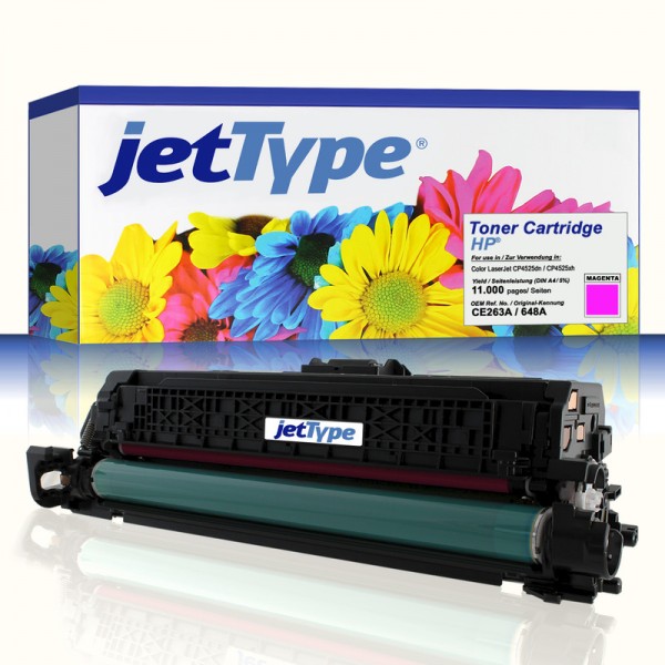 jetType Toner kompatibel zu HP CE263A 648A magenta 11.000 Seiten 1 Stück