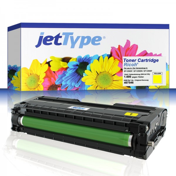 jetType Toner kompatibel zu Ricoh 407546 gelb 1.600 Seite