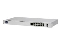 Ubiquiti UniFi Switch USW-16-POE - Switch - managed - 16 x 10/100/1000 (8 PoE+) + 2 x Gigabit SFP - Desktop, an Rack montierbar - PoE+ (42 W)