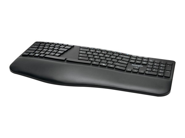 Kensington Pro Fit Ergo Wireless Keyboard - Tastatur - kabellos - 2.4 GHz, Bluetooth 4.0 - Deutsch - Schwarz