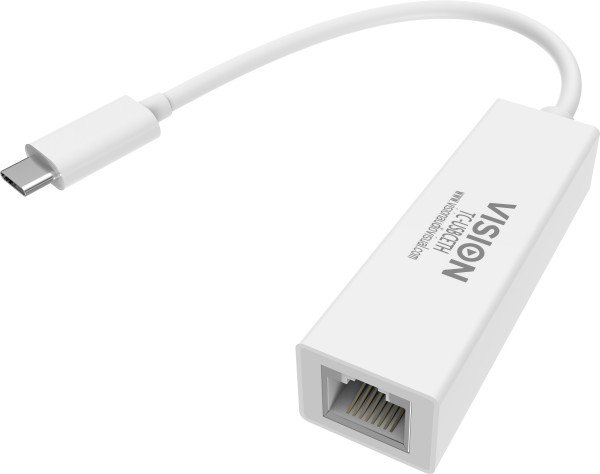 Vision TC-USBCETH - Netzwerkadapter - USB-C - GigE - 1000Base-T - weiß