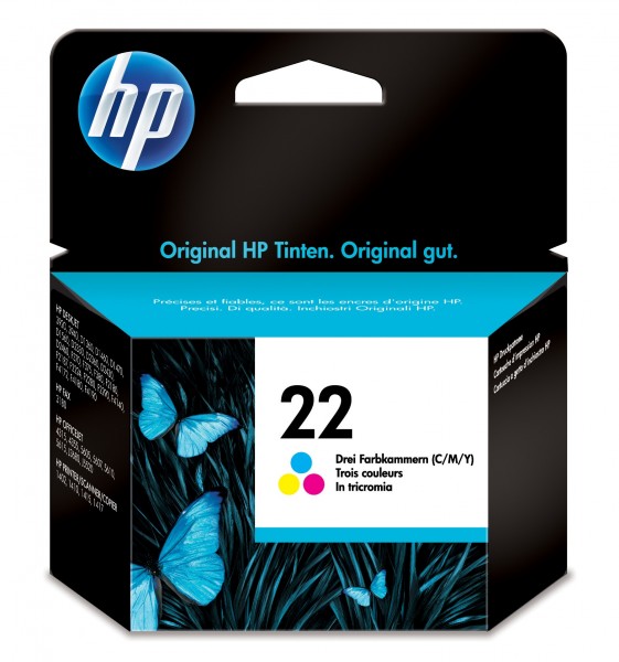 HP 22 - 5 ml - Farbe (Cyan, Magenta, Gelb) - original - Tintenpatrone - für Deskjet F2185, F2187, F2210, F2235, F2240, F2275, F2280, F2290, F375, F4175, F4190, F4194