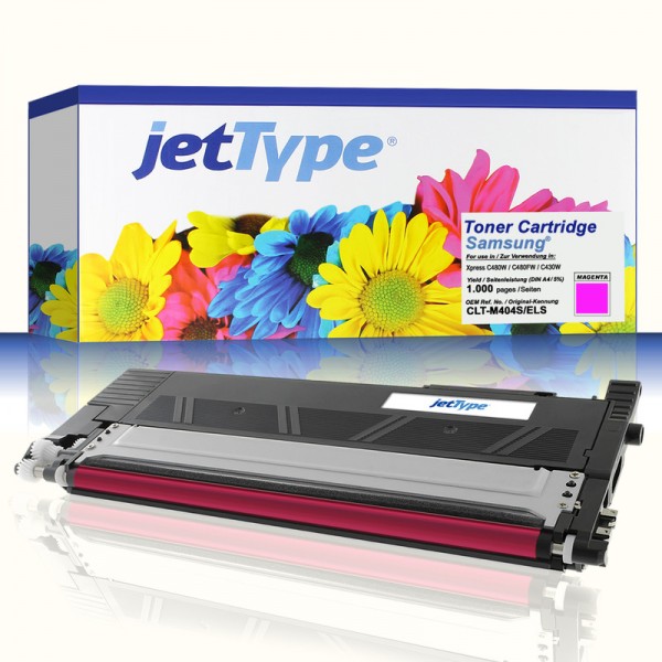 jetType Toner kompatibel zu Samsung CLT-M404S/ELS magenta 1.000 Seiten 1 Stück