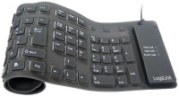 LogiLink Flexible Waterproof - Tastatur - PS/2, USB - QWERTZ - Deutsch - Schwarz