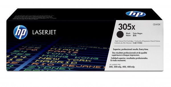 HP 305X - Hohe Ergiebigkeit - Schwarz - Original - LaserJet - Tonerpatrone (CE410X) - für LaserJet Pro 300 color M351a, 300 color MFP M375nw, 400 color M451, 400 color MFP M475