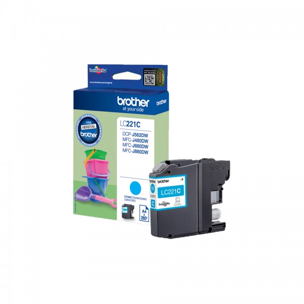 Brother LC221C - Cyan - Original - Tintenpatrone - für Brother DCP-J562DW, MFC-J480DW, MFC-J680DW, MFC-J880DW