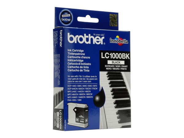 Brother LC1000BK - Schwarz - Original - Tintenpatrone - für Brother DCP-350, 353, 357, 560, 750, 770, MFC-3360, 465, 5460, 5860, 660, 680, 845, 885