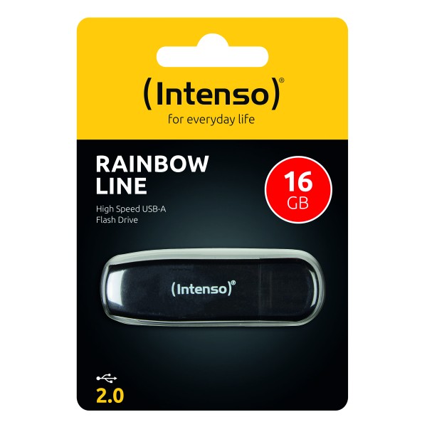 Intenso USB Stick 16GB 3502470 Rainbow Line USB 2.0 schwarz