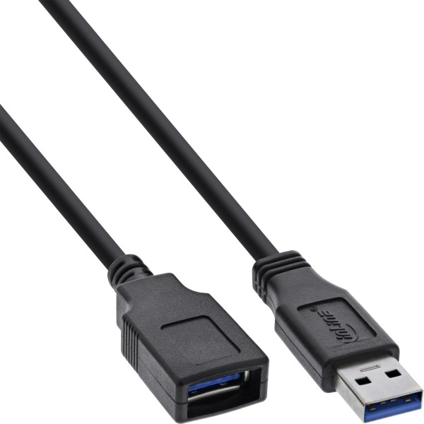 InLine - USB-Verlängerungskabel - USB Typ A (M) zu USB Typ A (W) - USB 3.0 - 1 m - Schwarz