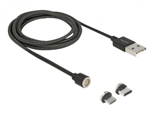 Delock - USB-Kabel-Kit - USB 2.0 - 2.4 A - 1.1 m - Schwarz
