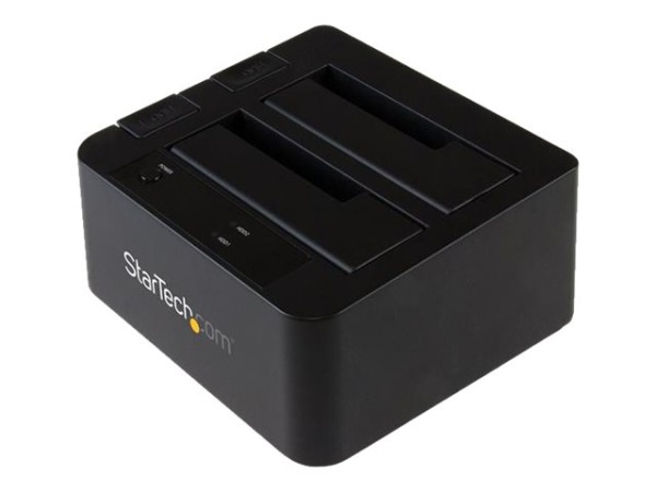 StarTech USB 3.1 (10 Gbit/s) Dual-bay Festplatten Dockingstation für 2,5 (6,4cm) / 3,5 (8,9 cm) SATA SSD / HDD mit UASP - Speicher-Controller mit Datenanzeige, Netzanzeige - 2.5", 3.5" (6.4 cm, 8.9 cm) - USB 3.1 (Gen 2) - Schwarz