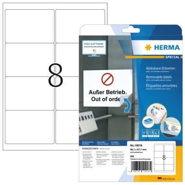 HERMA Etikett 10018 99,1x67,7mm ablösbar ws 200 St.