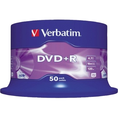 Verbatim - 50 x DVD+R - 4.7 GB 16x - mattsilber - Spindel