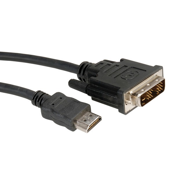 Roline DVD Cable - Adapterkabel - Single Link - DVI-D männlich zu HDMI männlich - 1 m - abgeschirmt - Schwarz