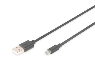 Assmann USB-Kabel 5 pin Micro-USB Type B 4-polig USB Typ A AK-300110-030-S doppelt isoliert 3.00 m