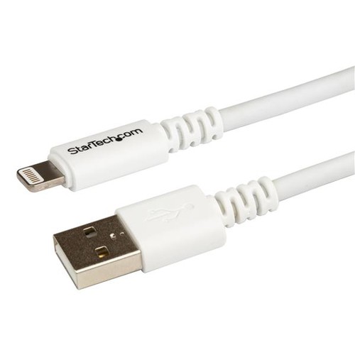 StarTech 3m Apple 8 Pin Lightning Connector auf USB Kabel - USB Kabel für iPhone / iPod / iPad - Ladekabel / Datenkabel - Weiß - Lightning-Kabel - Lightning (M) bis USB (M) - 3 m - weiß - für P/N: BOX4CABLE, BOX4HDECP2, MOD4AVHD, MOD4AVHDBT, MOD4DOCKACPD, ST73007UA, USB2PCARBKS