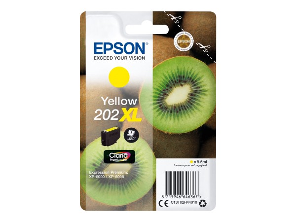 Epson 202XL - 8.5 ml - XL - Gelb - Original - Blisterverpackung - Tintenpatrone - für Expression Premium XP-6000, XP-6005, XP-6100, XP-6105