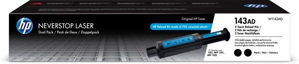 HP 143AD - 2er-Pack - Schwarz - Tonernachfüllung - für Neverstop 1001, 1202; Neverstop Laser 1000, MFP 1200, MFP 1201, MFP 1202