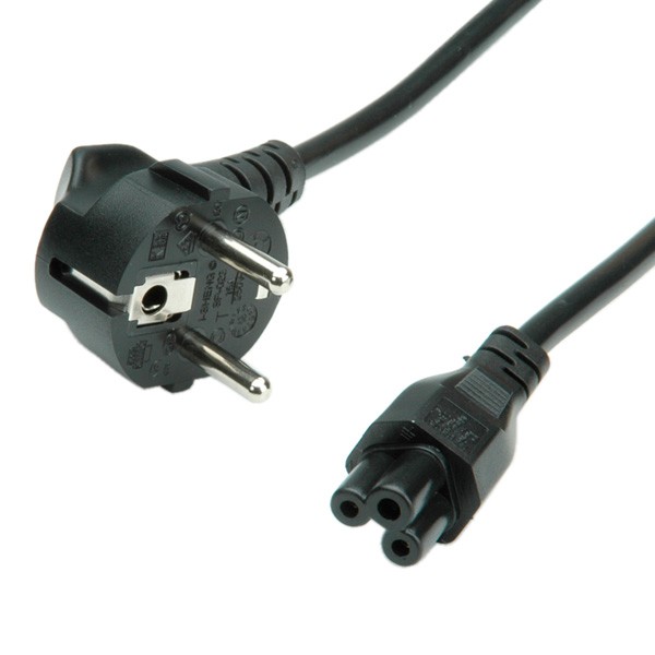 Roline - Stromkabel - CEE 7/7 (M) zu IEC 60320 C5 - Wechselstrom 250 V - 2.5 A - 1.8 m - 90° Stecker - Schwarz