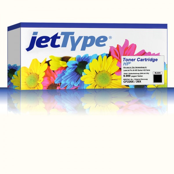 jetType Toner kompatibel zu HP CF226X 26X Schwarz 9.000 Seiten