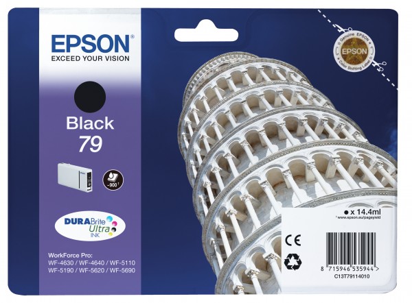 Epson 79 - 14.4 ml - Schwarz - Original - Tintenpatrone - für WorkForce Pro WF-4630DWF, WF-4640DTWF, WF-5110DW, WF-5190DW, WF-5620DWF, WF-5690DWF